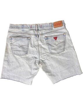 Guess? Jeans Mens Cut Off Denim Shorts size 40 x 9.5 Ins Jorts Light Wash